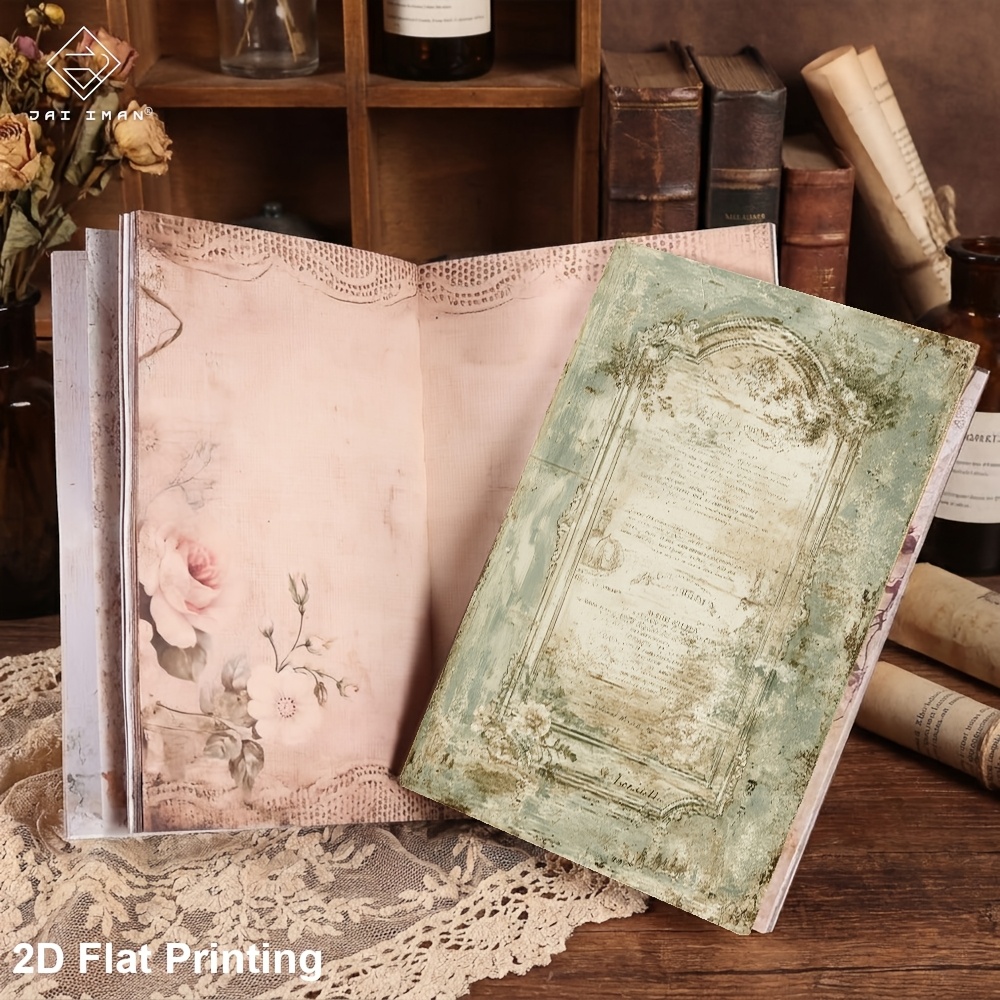 Jai Iman 96 Pages (non-repeating Patterns) A5 Size Notebook With Rustic Beige Paper For Dairy, Art, Collages, Memo, Romantic Laces, List Notepad, Retro, Holiday Gift