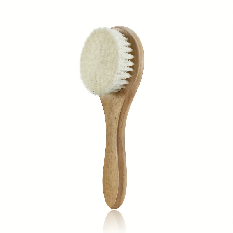 

Facial Cleansing Brush, Natural Wool Brush Wooden Handle, Dry Soft Brush For Smooth