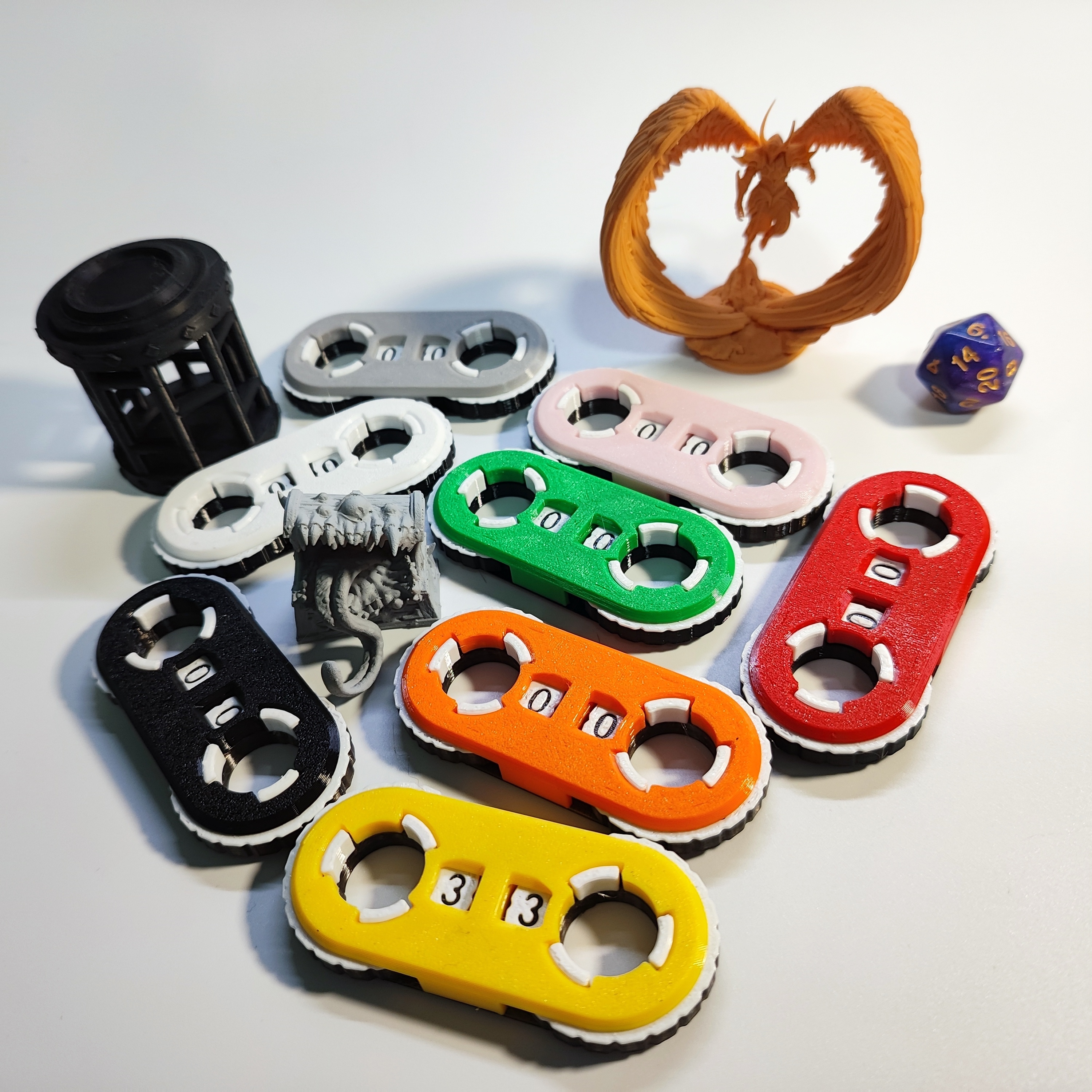 Image of 3d Printed Life Counter For Rpgs & - Portable, Ideal For Dnd & Mtg - Durable Plastic, Ages 14+, Games & Role Playing Halloween Christmas Gift, D&d Game