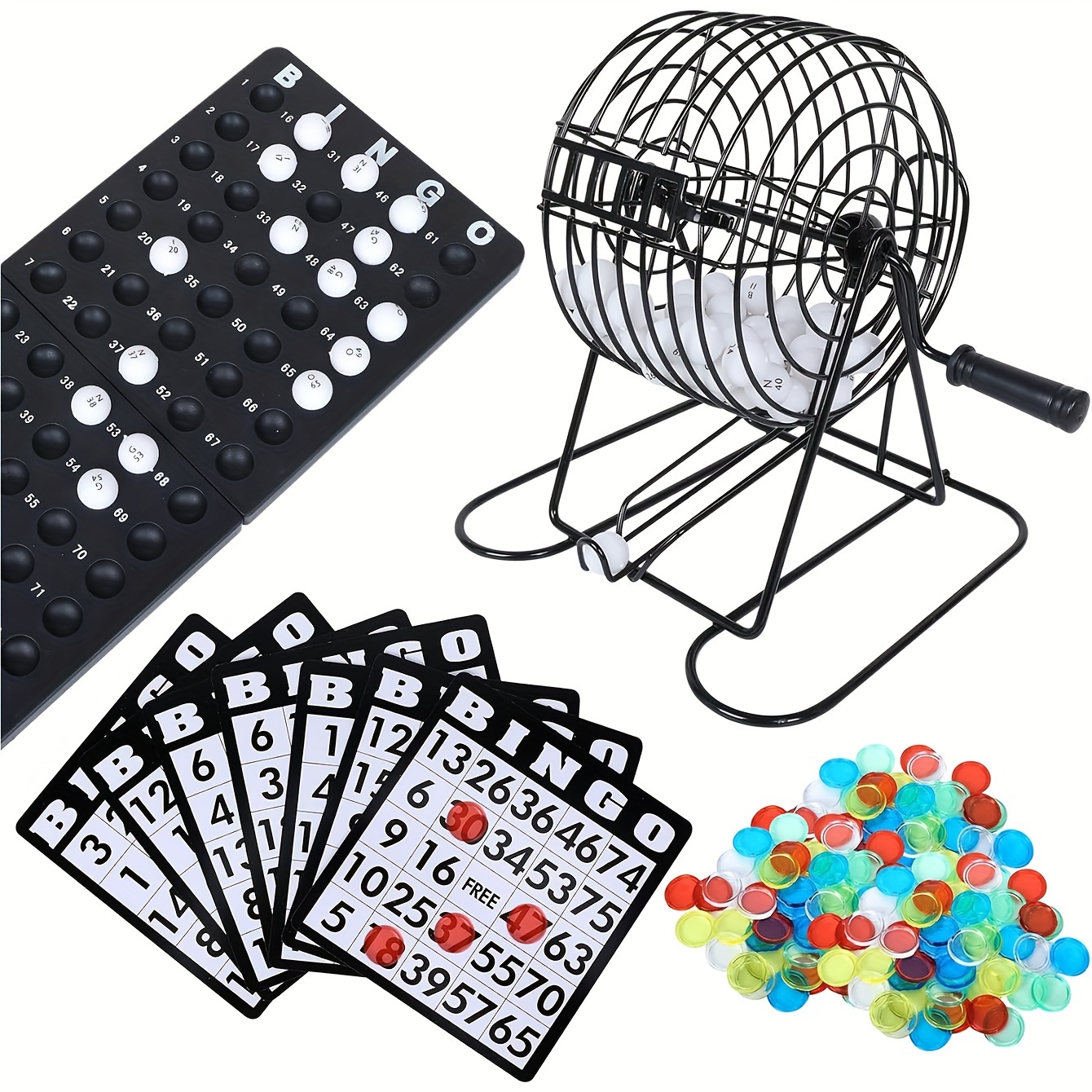 

Deluxe Bingo Game Set With Metal Rotary Cage, 75 , 18 Cards, And 150 Counting Chips – Versatile Party Game For Adults & Seniors – Ideal For Birthday, Retirement & Bar Mitzvah Entertainment