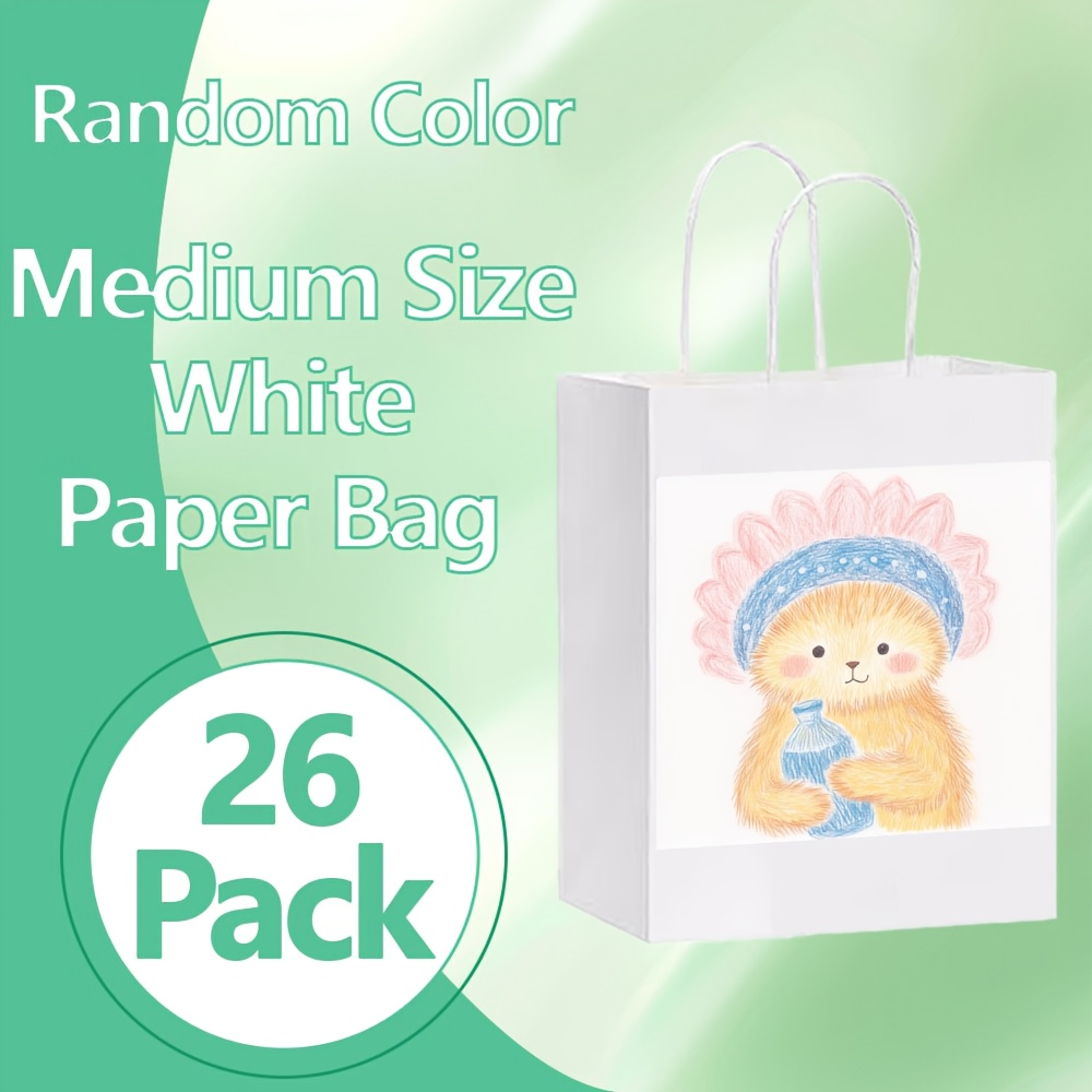 Flower Cap Bear Print Bottles with Handles, Reusable Gift Bags