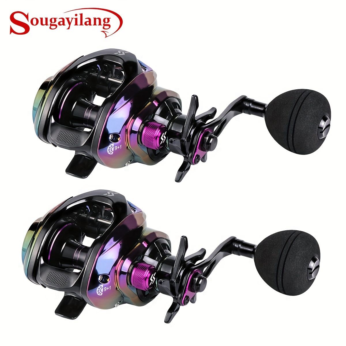 Sougayilang 1pc Baitcasting Fishing Reel, High Speed Baitcaster With 9+1  Ball Bearings, Gear Ratio 8.0:1, Magnetic Brake System, Power Handle Casting