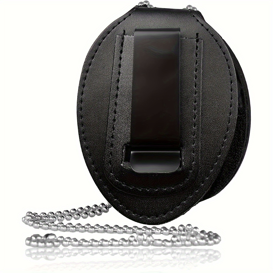 TEMU 2D Abzeichenhalter, Universal Abzeichenhalter Gürtelclip, Metallclip und Kette enthalten für Geschenke (Schwarz)