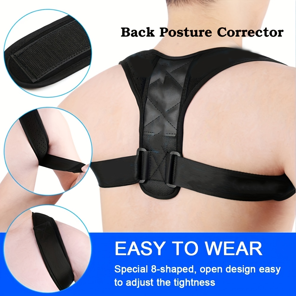 1pc back brace posture   for women and men adjustable upper back support and shoulder back brace clavicle shoulder back posture support breathable   details 3