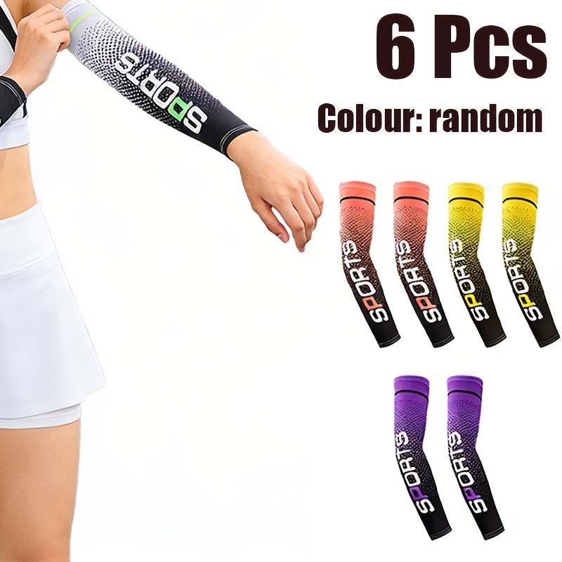 TEMU 6pcs Cooling Arm Sleeves - Breathable & Quick-dry For Driving, Fishing, Cycling, Outdoor Sports - Lightweight Sleeves For , Random Colors