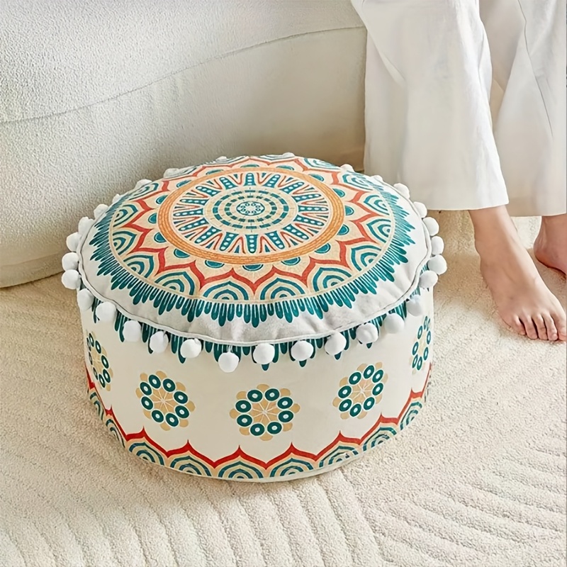 Image of Vintage-style Padded Stool, Chinese-style Low Stool, Zabuton Cushion, Lazy Seat Cushion, Removable And Washable Bean Bag, Foam Granule Zabuton