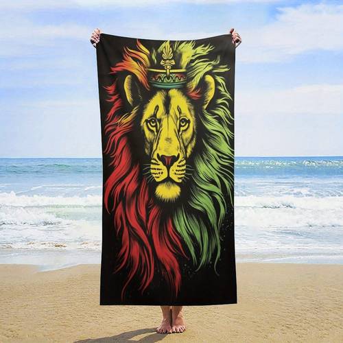 jamaica beach towel large super absorbent quick dry microfiber towel with vibrant reggae inspired print lightweight for beach pool gym travel camping poolside accessory contemporary style durable fabric
