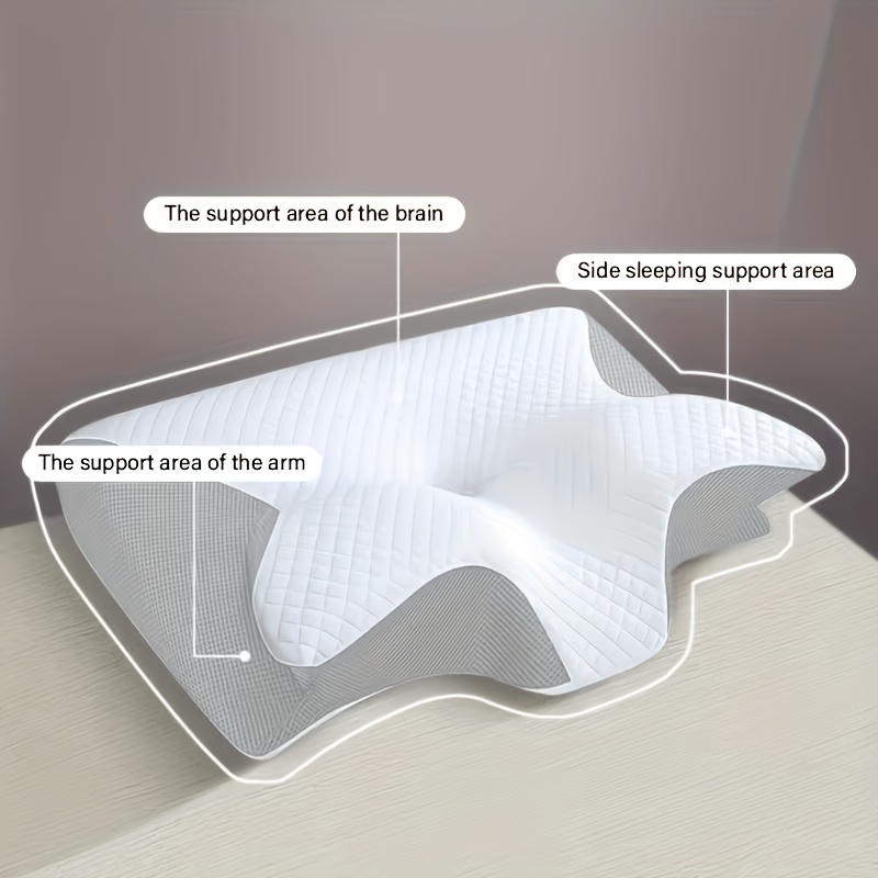 Image of Cotton Cervical Pillow, Ergonomic Neck Pillow, Slow-rebound Design, Suitable For Back And Side Sleepers, Sleeping Posture, Suitable For Sleeping , With A Complimentary Gift For Parents