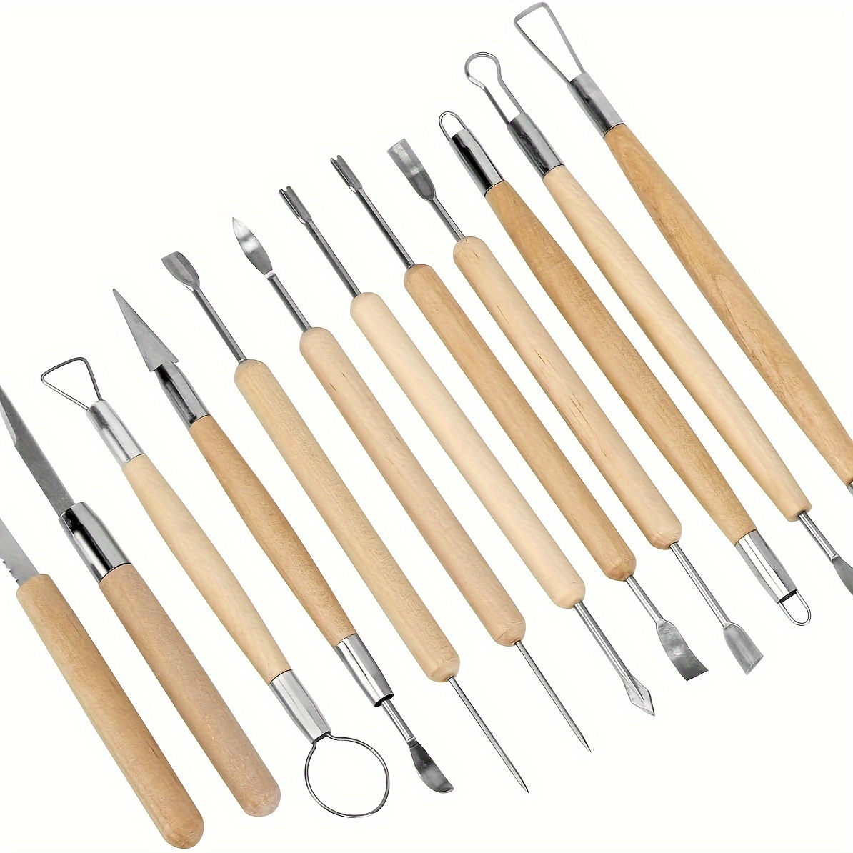 34 Piece Ceramic Pottery Clay Sculpting Tools Set With Roll Up Case ...