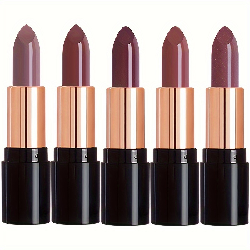 TEMU 5pcs Matte Lipstick Gift Set, High Pigment Lip Gloss, Makeup Gifts For Women, Suitable For Types Makeup Set Valentines Day Gifts