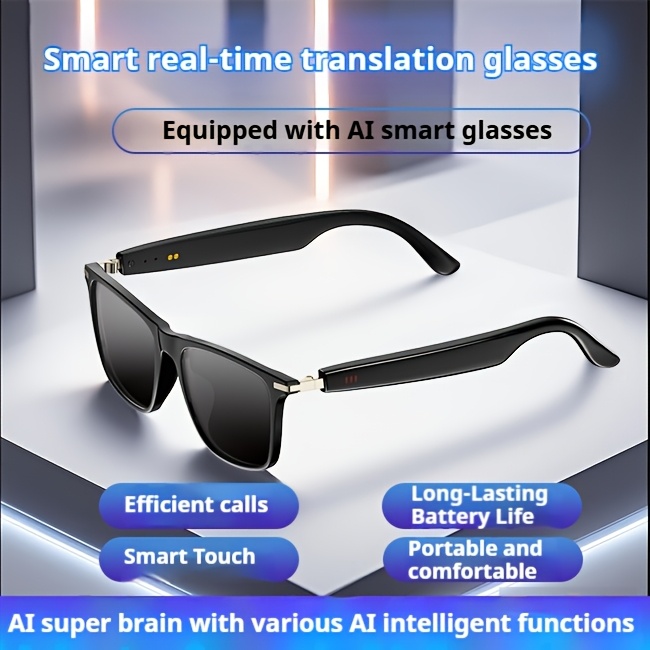 Slimme AI Fotochrome Bril, Ondersteunt Voice Assistant, Voice Recording/Vertaling/Draadloos Bellen, Nieuwe AI Fashion Slimme Bril, AI Dialogue/Lichtgewicht, Slimme Bril voor Mannen en Vrouwen, Kerstcadeau/Verjaardagsfeest/Holiday Cadeau