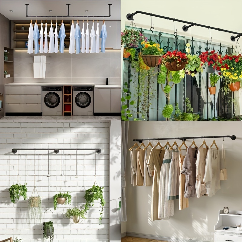 industrial style hanging plant pole indoor plants metal - Temu