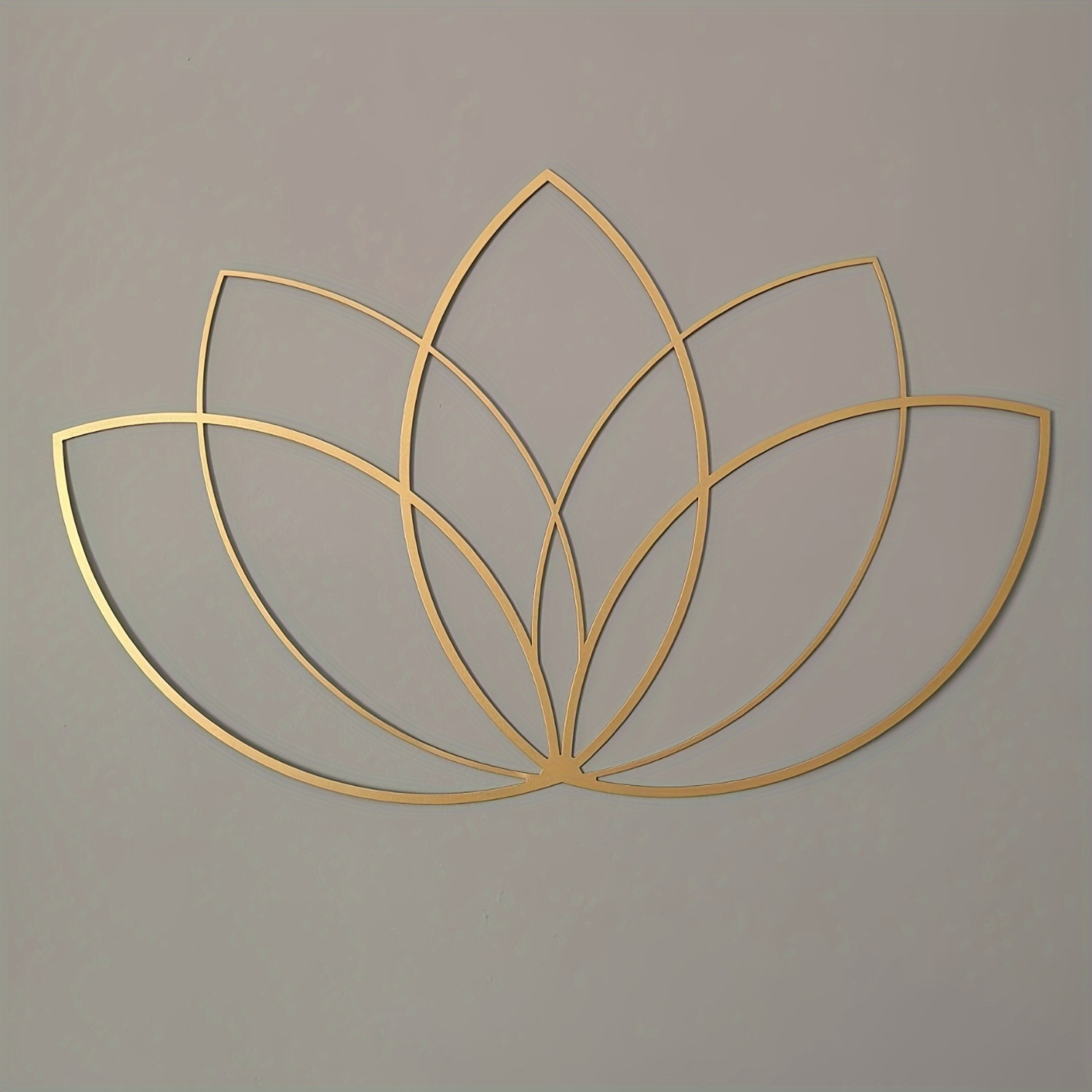 

Cifbuy Elegant Golden For Lotus Flower Metal Wall Art - & Living Room Decor, Modern Home Accent Piece For Meditation , No Power Needed