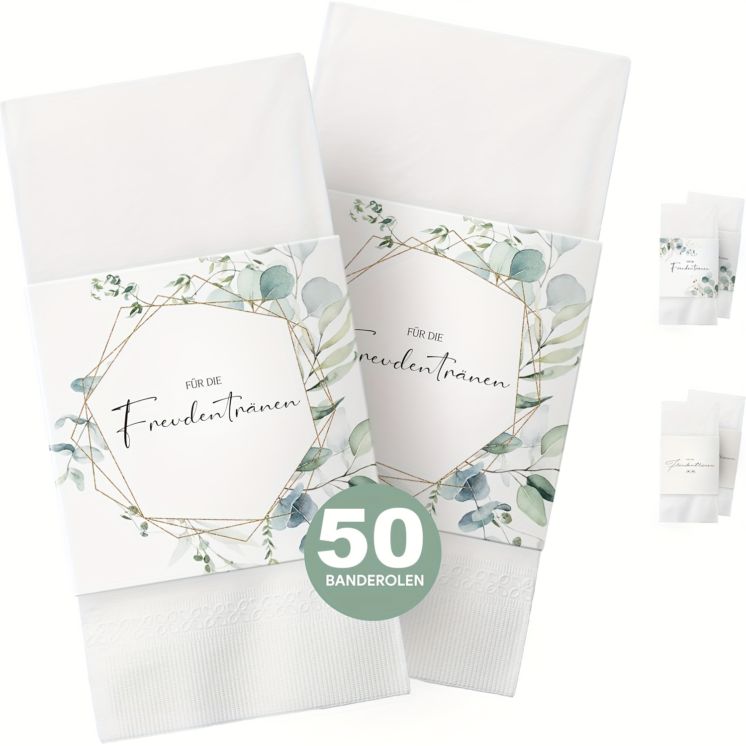 E-shop 50 Stück Hochzeits-Tränenhandtuch Verpackungskarten, inklusive 54 Stück Klebepunkte, kreatives Hochzeits-Einladungskonzept, geeignet für