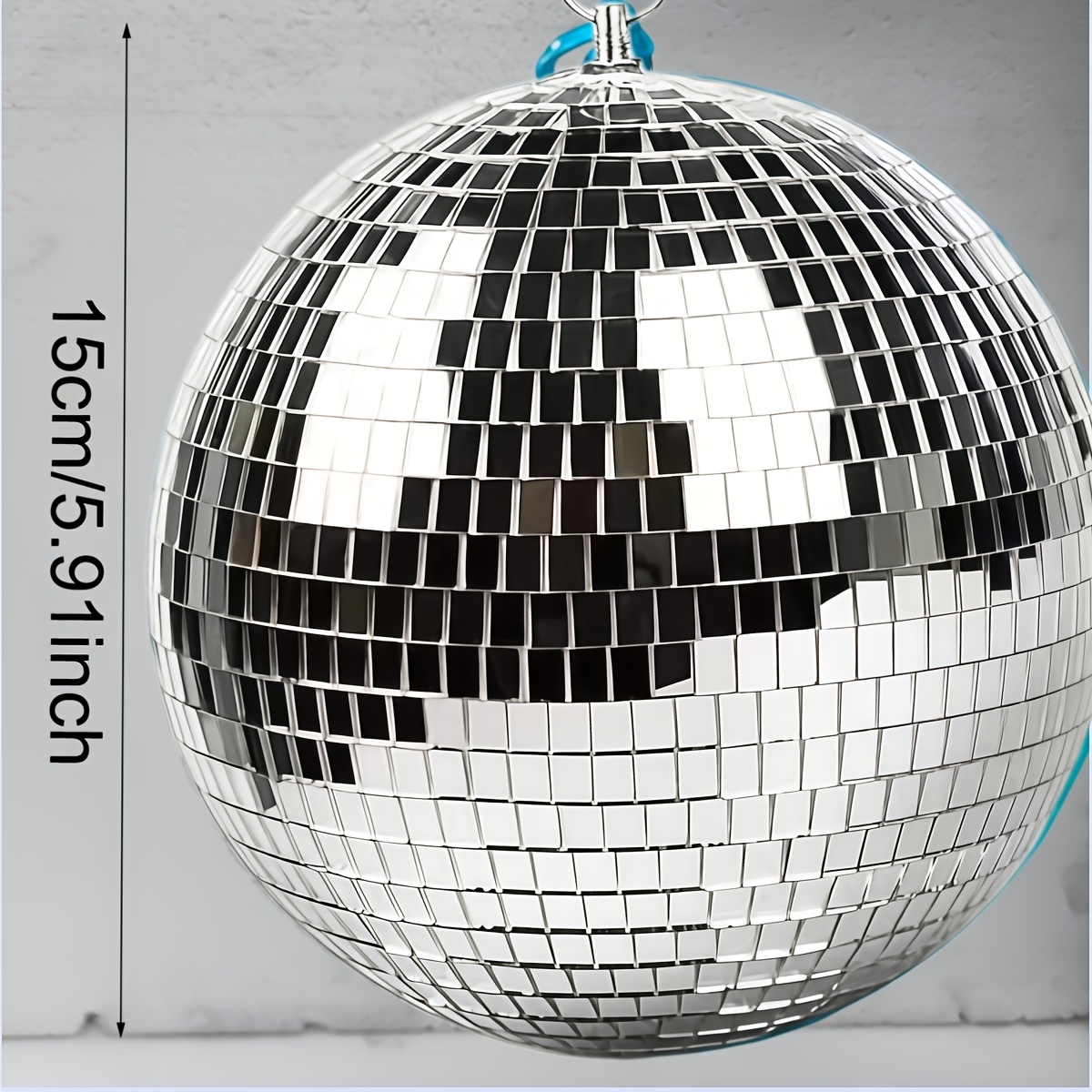 Image of 1pc 4"/6" Glass Mirror Ball, Premium Silvery Disco Ball With Hanging Loop, Shiny Reflective Decoration For Wedding, Christmas, Valentine's Day, Dj Stage & Home Party Decor