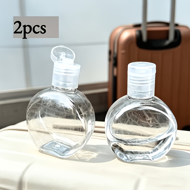 TEMU 2-pack Refillable Leak-proof Portable Cosmetic Bottles With Lids And Gel Pump Heads - Suitable For Lotion, Cream, Shampoo, Sanitizer, 1oz Pump