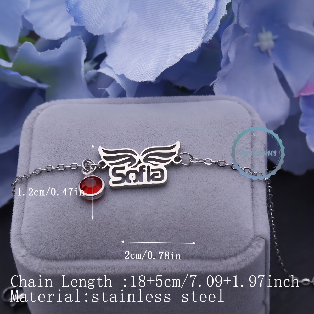 Personalized Hollow Wing Design Bracelet, Stainless Steel