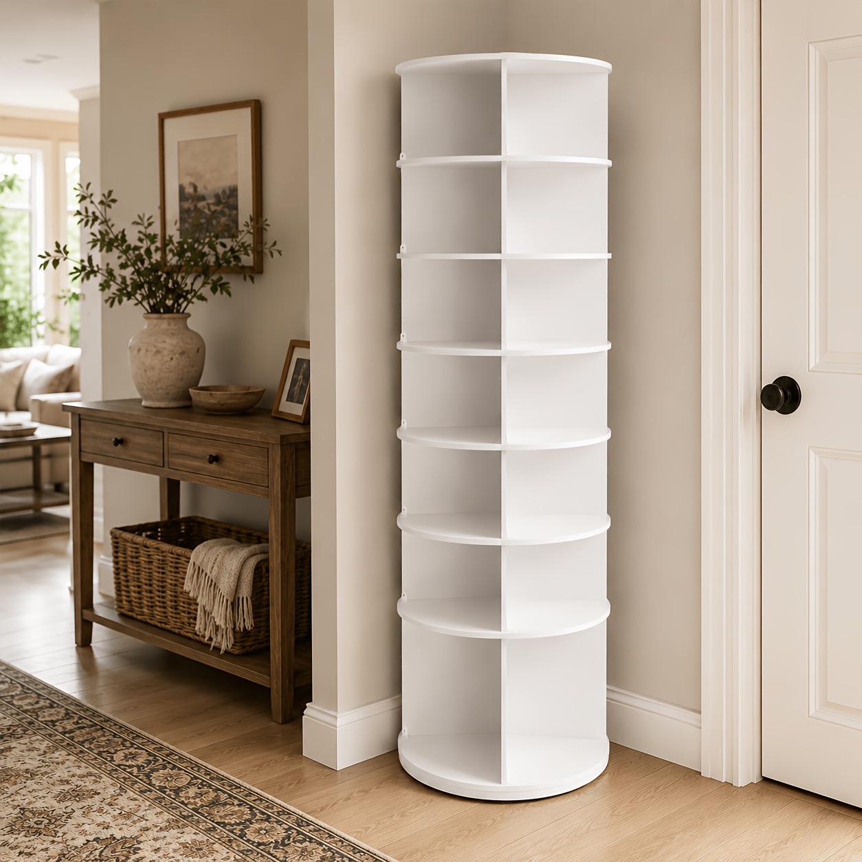 TEMU This 7-tier Shoe Rack Assembles By 1 Person. It Features A Vertical, Rotating That Space. Practical, Well In , Bedrooms, Dorm Rooms, And More.