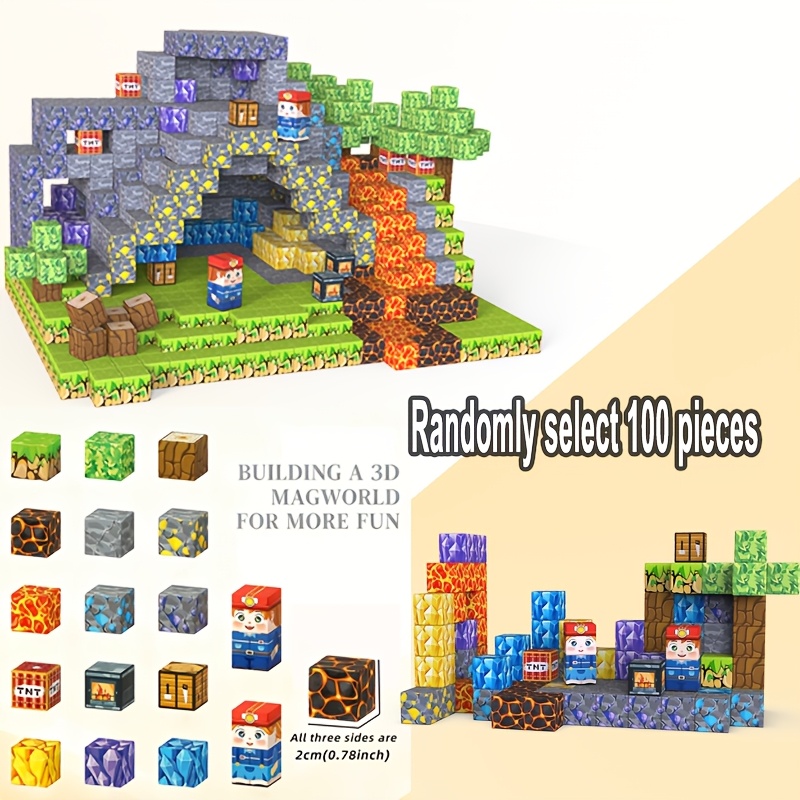 Magnetic Building Blocks Treasure Sword and Forest Castle Set