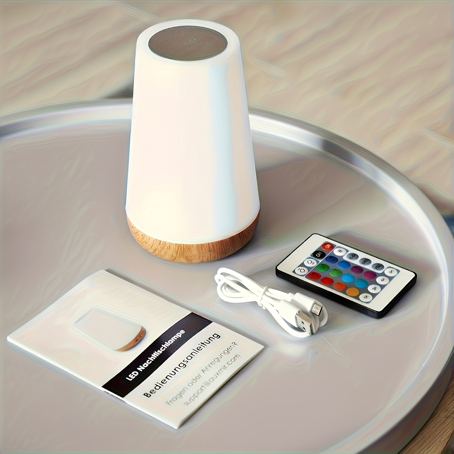Touch Dimmable Night Light, Adjustable LED Touch Lamp for The Bedroom, USB Rechargeable Portable Desk Lamp with 5 Brightness Levels And RGB Colors, Suitable for Bedroom, Hallway, And Living Room