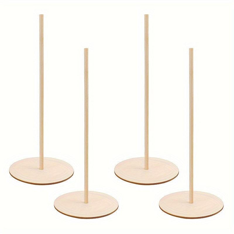 E-shop 4er-Set, Holz-Donut & Bagel Displayständer - Rustikaler Stil, Abnehmbarer Halter, Donut-Halterständer, für Geburtstagsfeiern, Hochzeiten -