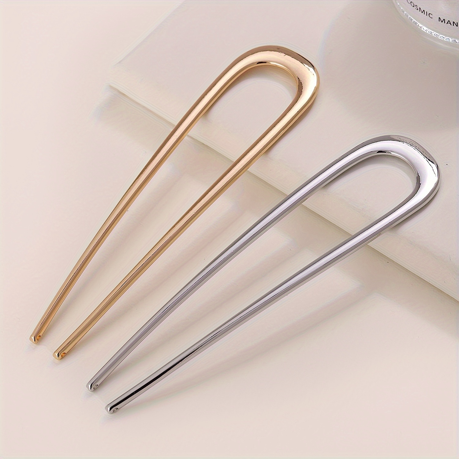 2 u shape hair pins women retro hair pin metal - Temu display picture 1
