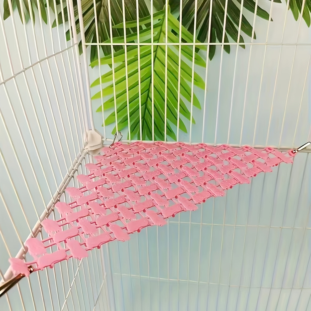 TEMU Parrot Perch Breathable Hammock, Bird Stand, Climbing Toy Hammock Bird Cage Accessory Ornament, Pet Summer Comfortable Triangular Hammock, Swing
