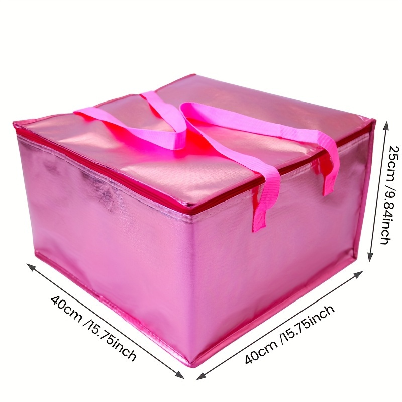 E-shop Pink Cake Kühlertasche, Pizza Isolierbeutel, Lebensmittel Transporttasche, Lunchtasche, Picknick Handtasche mit Aluminiumfolie für