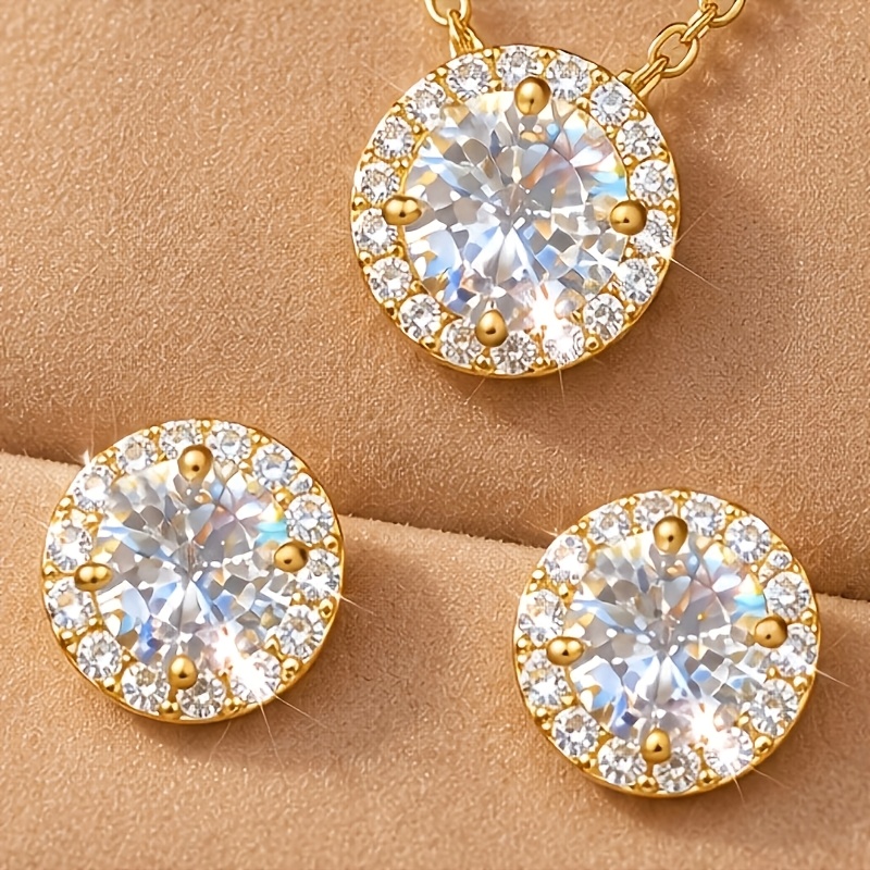Minimalist Retro Round Stud Earring & Pendant Necklace Set