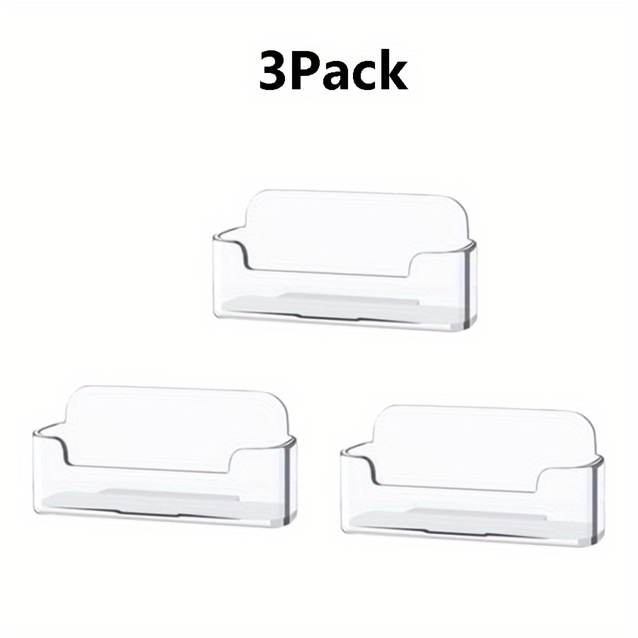 1/3 Pack Transparent Plastic Business Card Holder, Acrylic Business Card Display Stand, Holds 30-40 Cards
