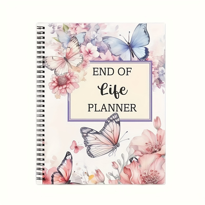 

Vintage Style End Of Life Planner - Personalized Adult Funeral Arrangement & Wishes Workbook, , Spiral Coil Notebook For Supplies