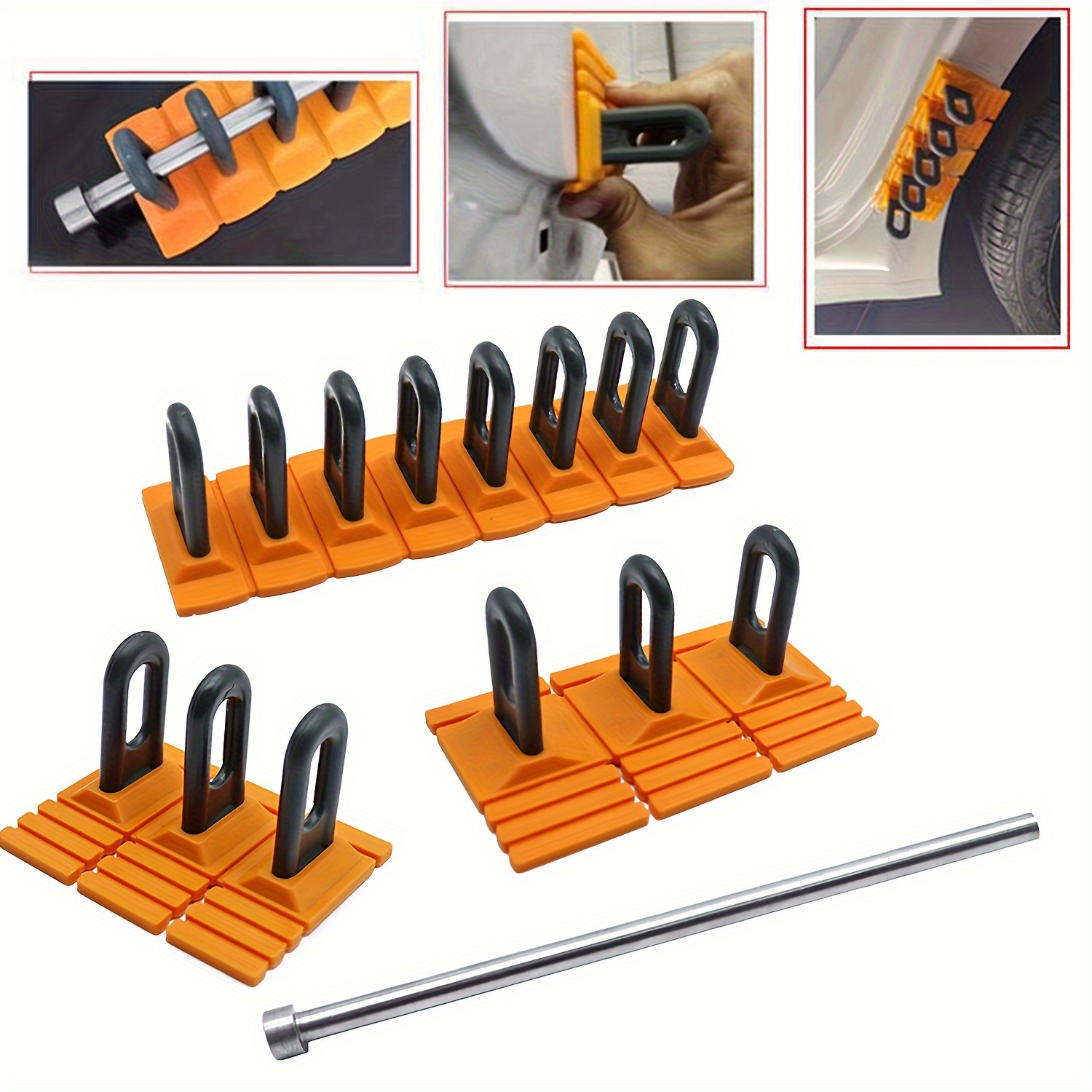 

New Glue Puller Tabs Dent Car Repair Tool Vehicle Dent Removal Repairing Tool Set Orange Dent Puller Kit