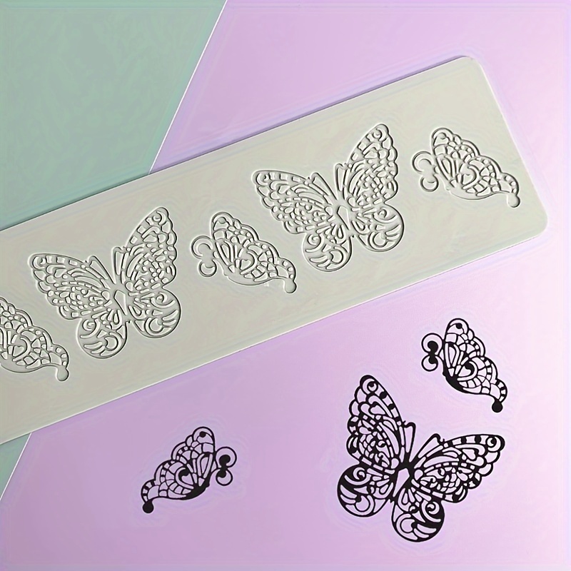 

Food Grade Silicone Butterfly Fondant Lace Mat For Egg Chocolate Candy Cake Decoration - Dessert Plate Silicone Printing Mold For Baking