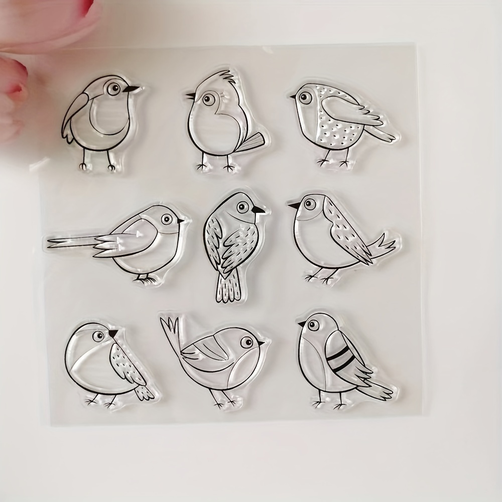 

Azsg Adorable Cartoon Birds Clear Rubber Stamp For Diy Scrapbooking, Card Making & Craft Decorations