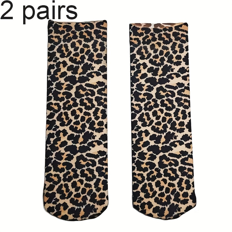Of Leopard-patterned Ankle Socks - Elastic, Fashionable Short Socks For Couples, Made Of Breathable, Featuring A Trendy Animal Design, Adorable Socks