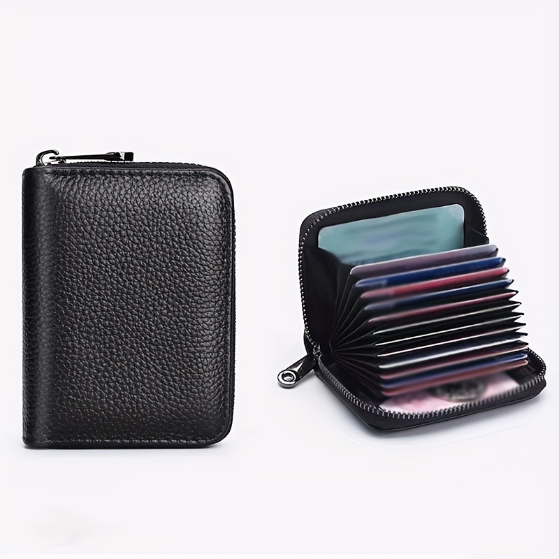 Men'S Stylish Black Wallet with Zippered Coin Compartment - Perfect for Organizing and Protecting Your Essentials, Ideal for Daily Commute, Secure Travel Wallet|Minimalist Wallet|Zippered Closure, Small Wallet