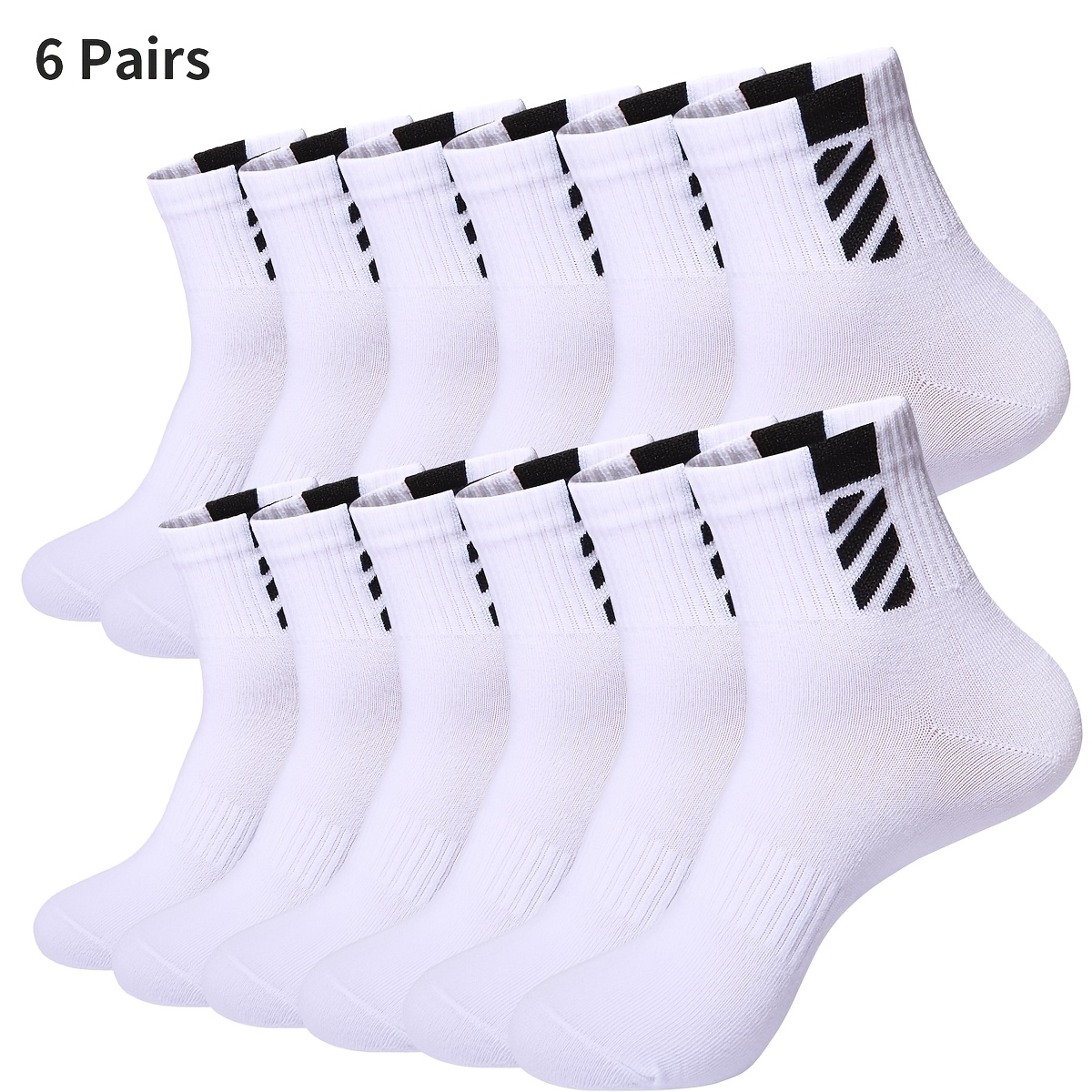 TEMU 6 Pairs Breathable Quick Dry Crew Socks For Men Women, Athletic Sports Running Socks, Casual