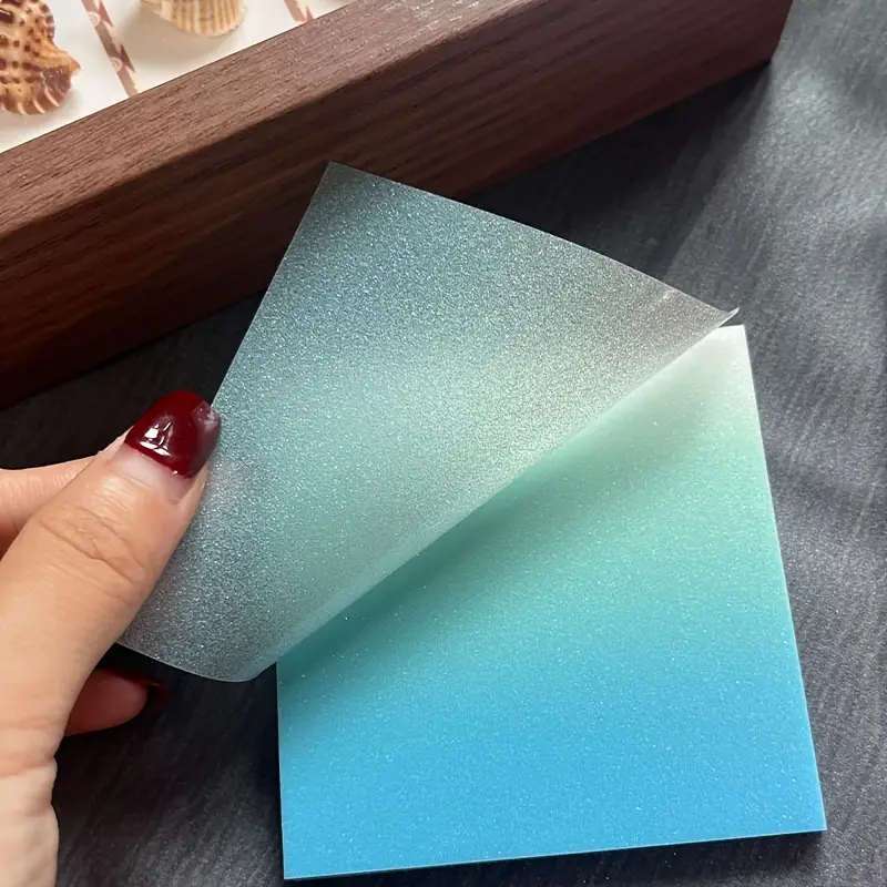2pcs 100 sheets pink to blue gradient glitter transparent sticky notes shiny waterproof self bookmark notebook back to gift Product details 6