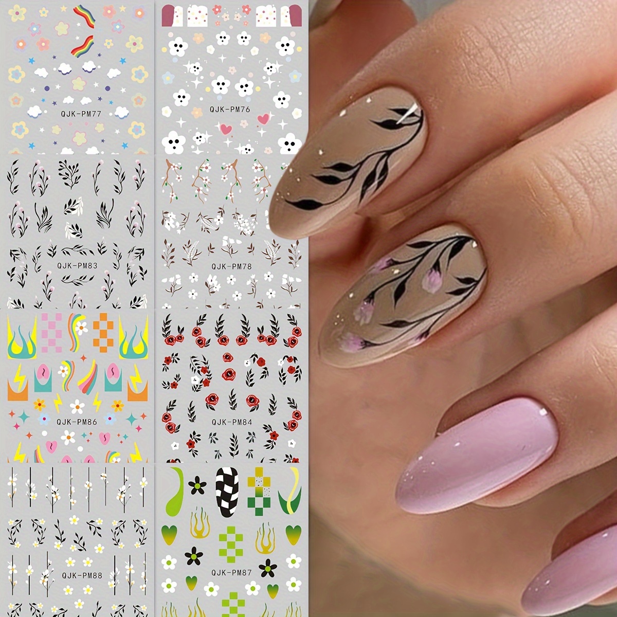 diseños para uñas acrílicas decoracion de flores 3d manicure salon decoradas