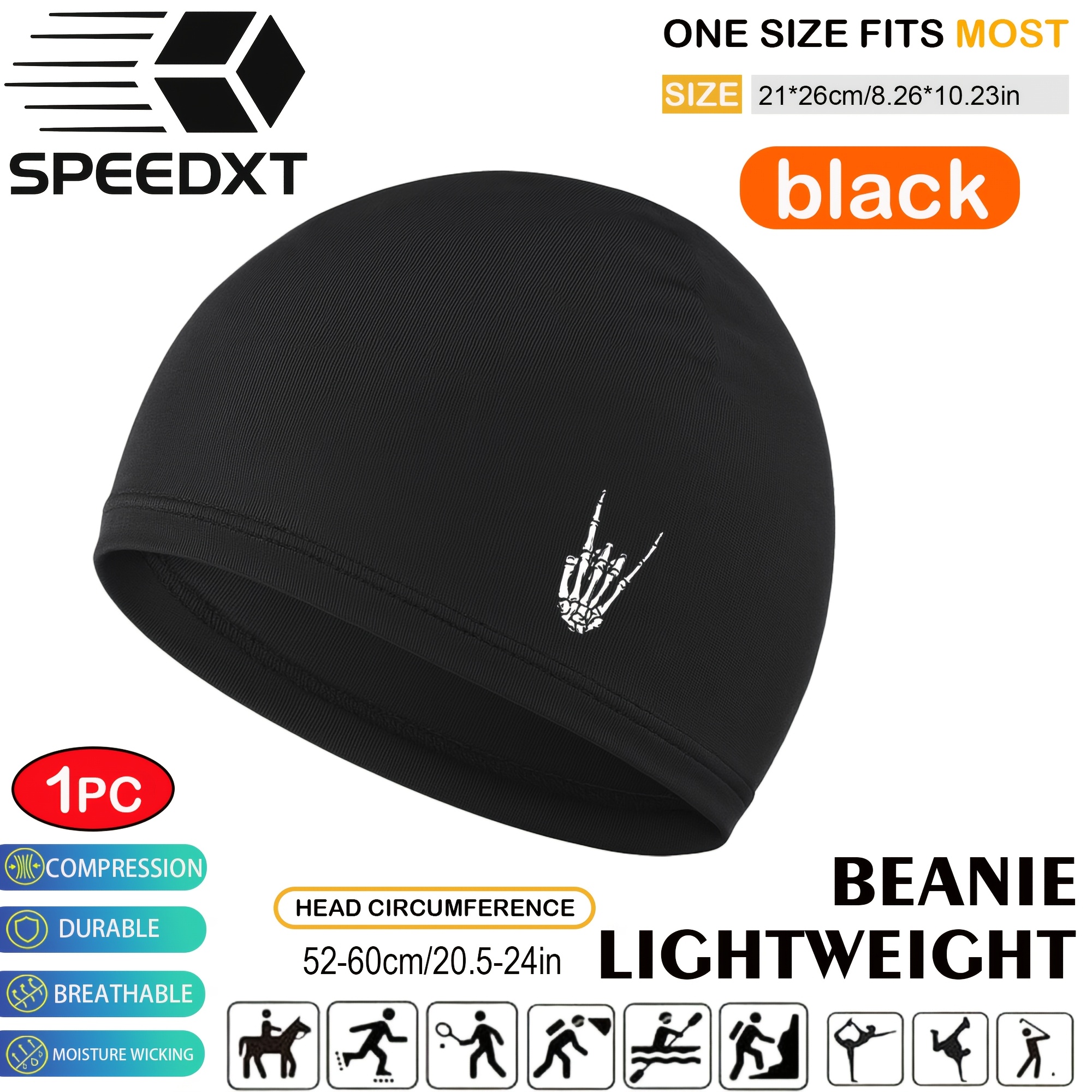 TEMU 1pc Men's Lightweight Athletic Beanie, A Thin Designed For Men, Featuring A Breathable And Moisture-wicking , Suitable For Running, Gym