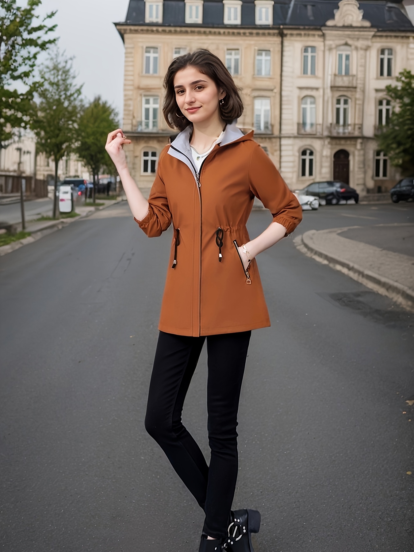 Chamarra elegante y moderna de longitud media, disponible en varios colores