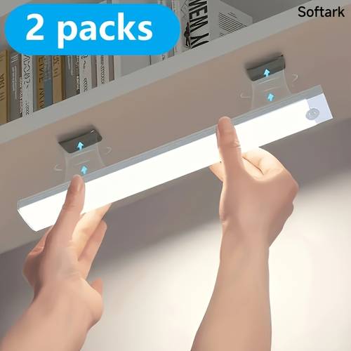 imagem do item 2 unidades de luzes led sem para armários com sensor de , recarregáveis por usb, e , adequadas para ilumin de armários, cozinha, escadas, escritório - presente de e de graças