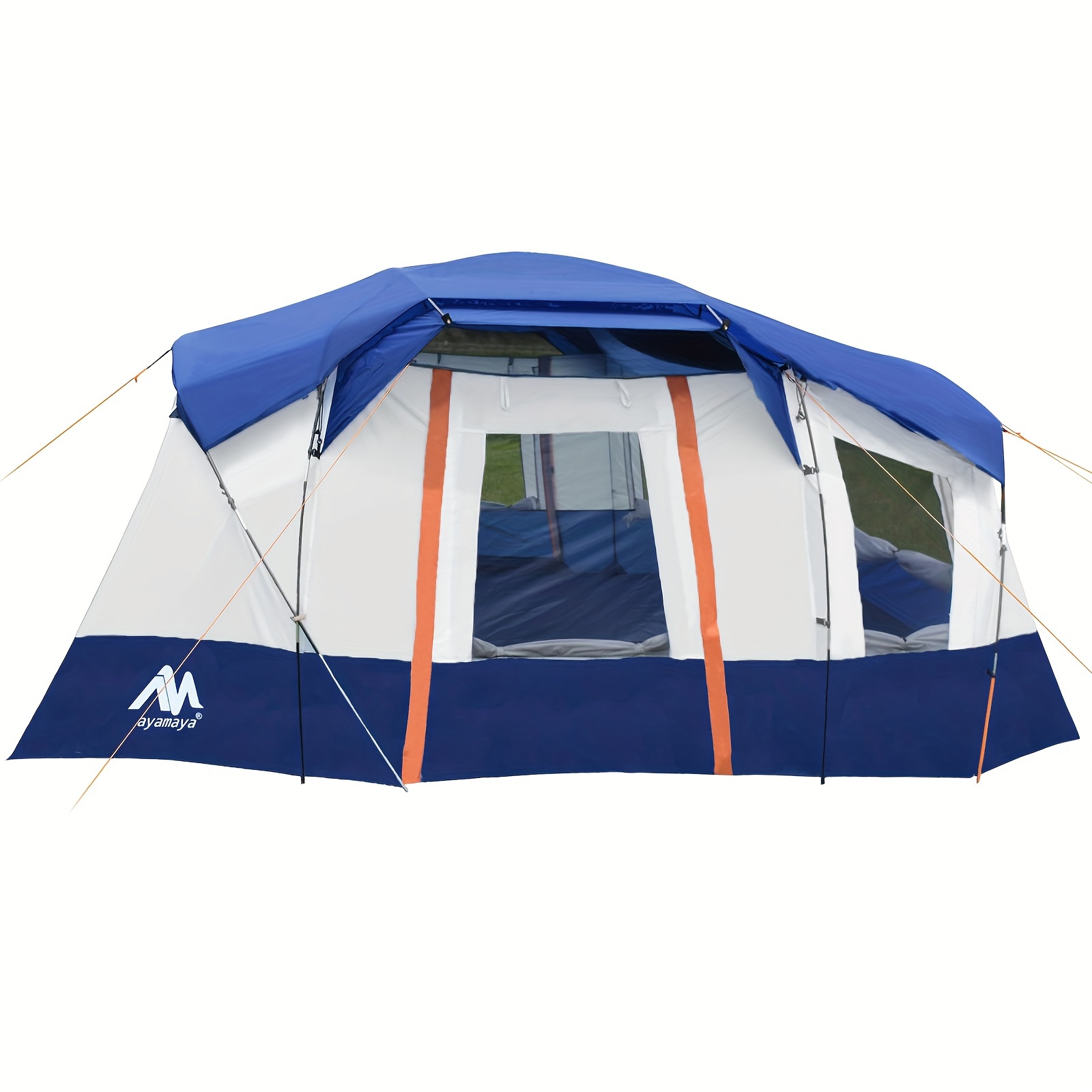 

10 Person Tent - Ayamaya Waterproof Multi Room Large Family Camping Tents With Skylight & Removable Rainfly, Portable Huge Cabin Tent 2 Doors With Porch, 4 Mesh Windows, Projection Screen For Camping