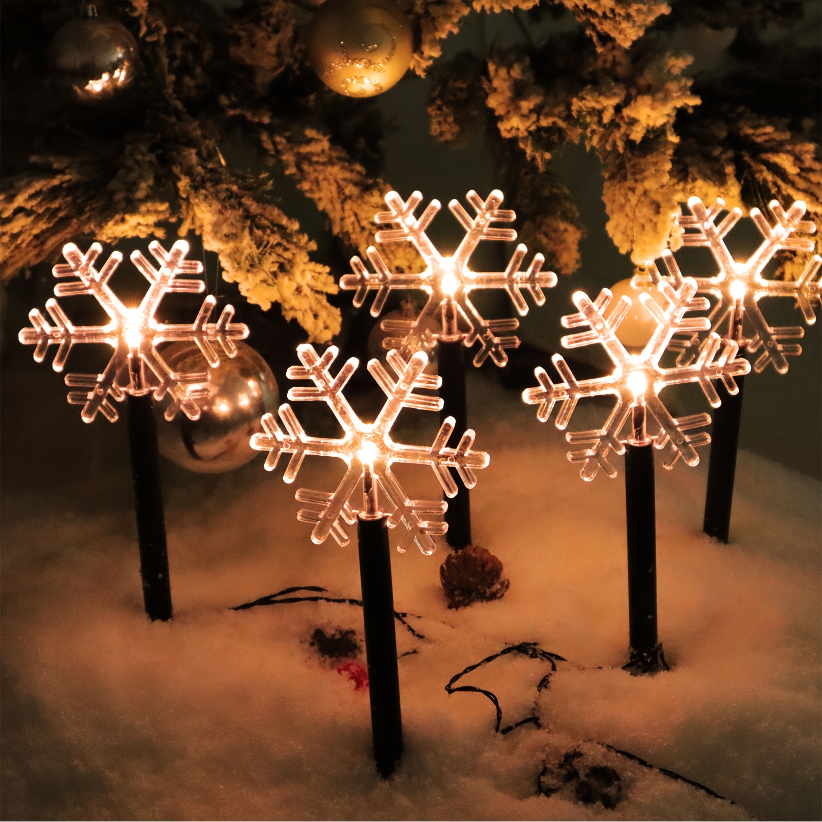 

20" Solar Decoration Lights Lights Led 5 Pieces Patio Holiday Christmas Birthday Decorative Lights