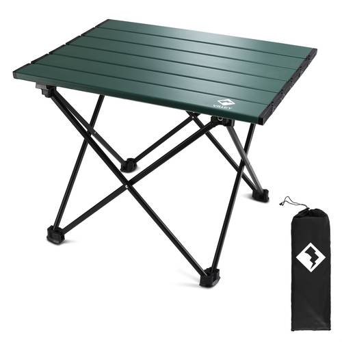 portable camping table lightweight folding side table compact and ultralight with carry bag for outdoor cooking picnics beach trips travel and indoor use green