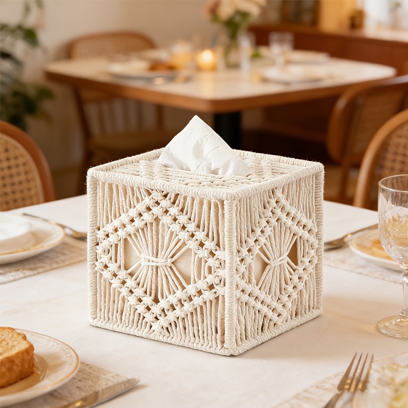 1pc Bohemian Tissue Box For Living Room/bedroom/dining Table Napkins Extraction Box, The Most Decoration Gift