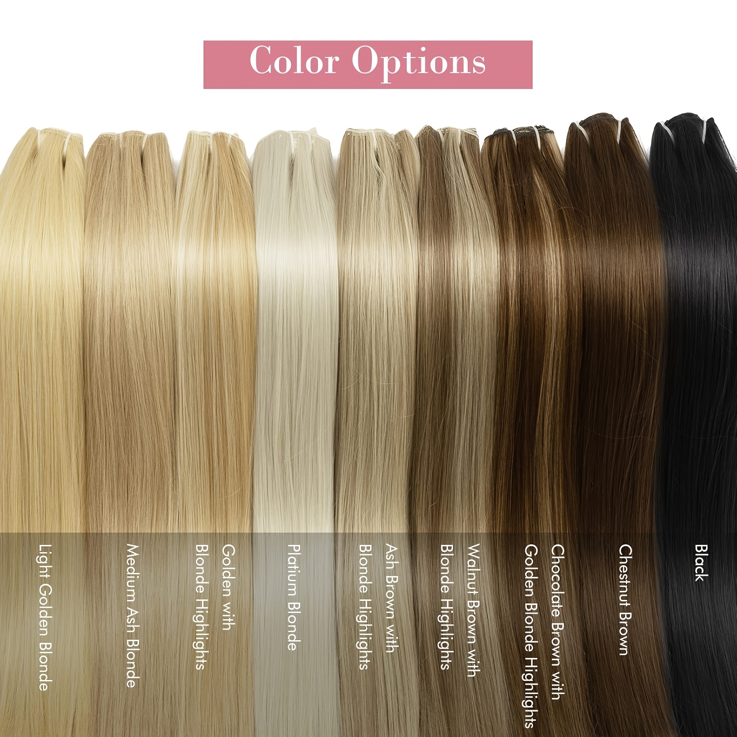 clip in hair extensions, hair extensions thick long lace weft lightweight synthetic hairpieces for women (60.96 cm-240 gram(pack of 5), chocolate brown with golden blonde highlights) details 5