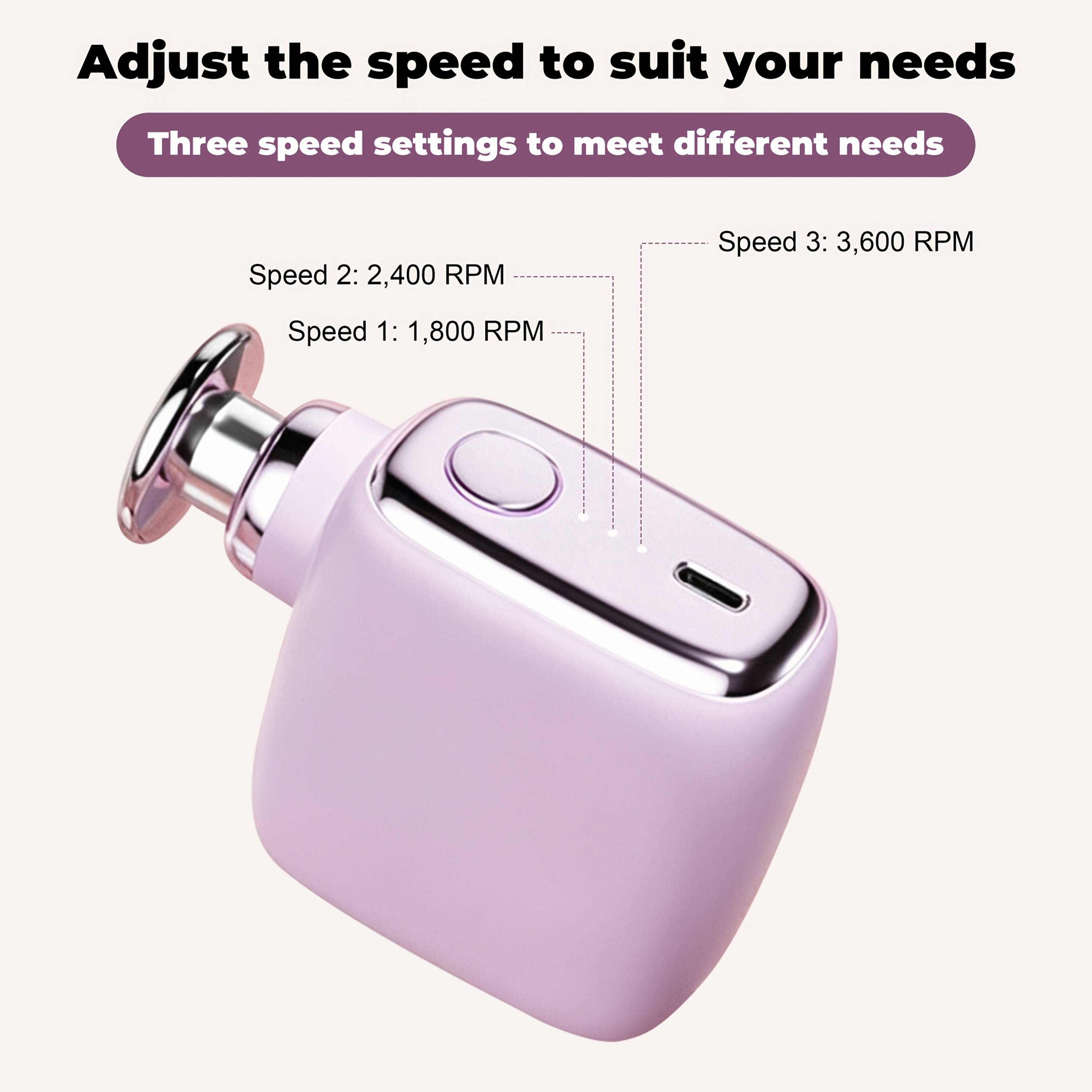 usb rechargeable pocket size percussion massage gun   3 silicone replacement heads multi   auto shut off   operation shoulder neck back and leg massager portable and convenient for on the go relaxation details 5