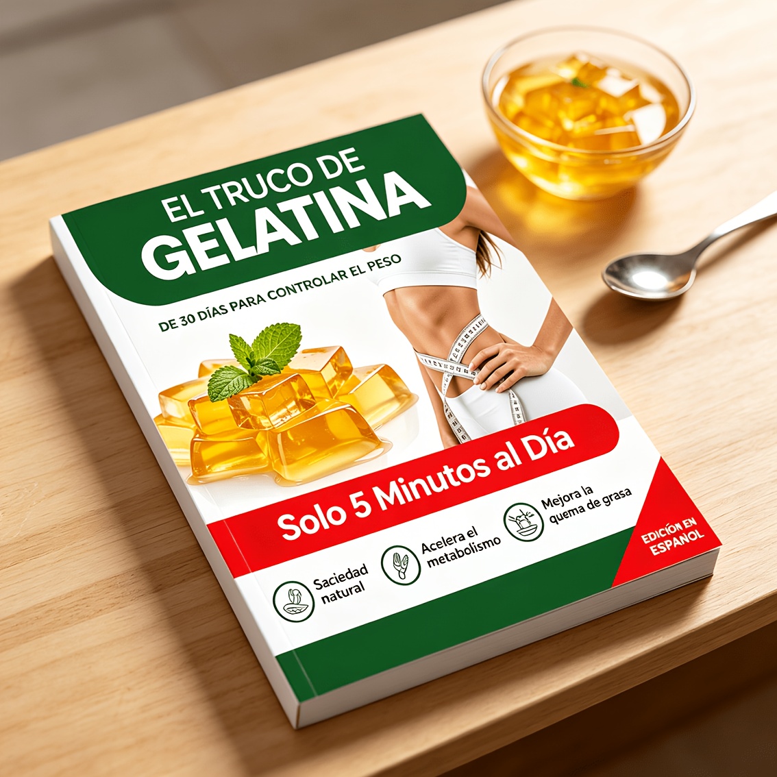 TEMU El libro de la gelatina, plan de control de peso de 30 días, solo diarios, natural, aumenta el metabolismo y mejora la quema de grasa, guía de