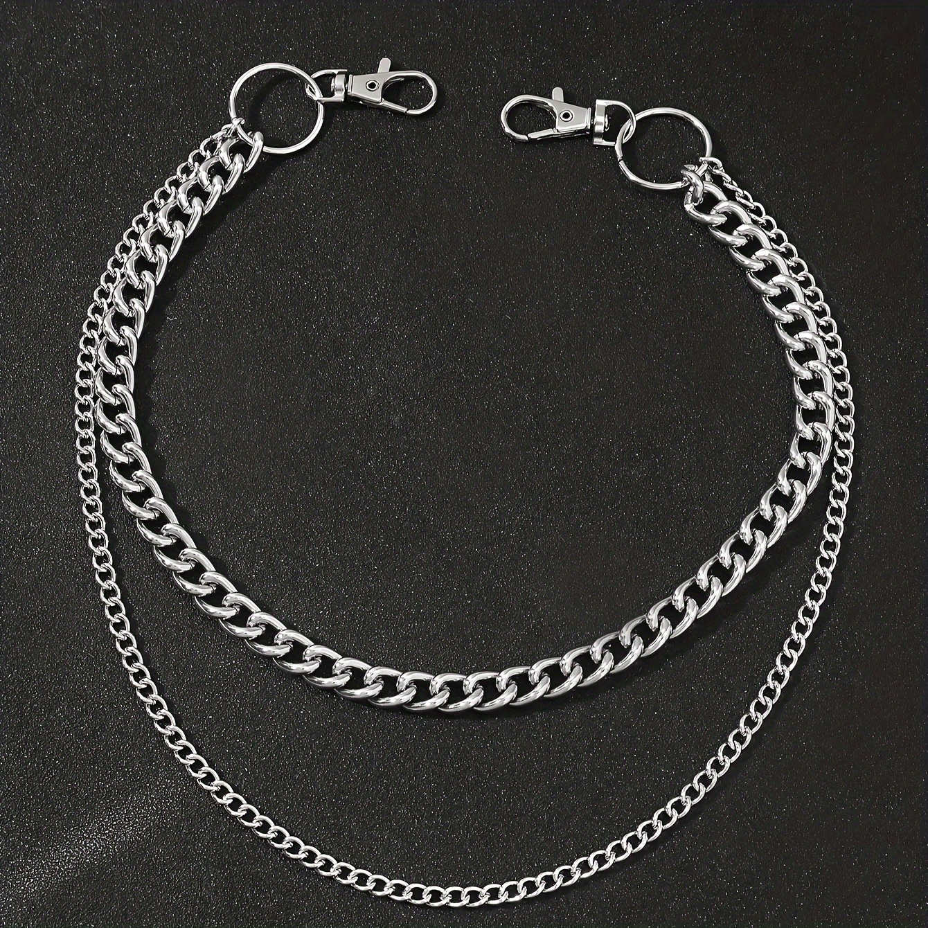 Men's Double Layer Large Circle Silvery Accessory